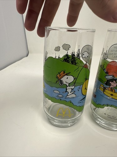 Bicchieri vintage McDonalds Camp Snoopy da collezione serie 1983 6" set di 4 (2 uguali) - Foto 12 di 14