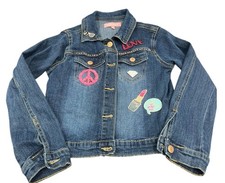 BCBG Girls Jeans Jacket Blue Size 7, Embellished, Sparkle, OOAK, Read