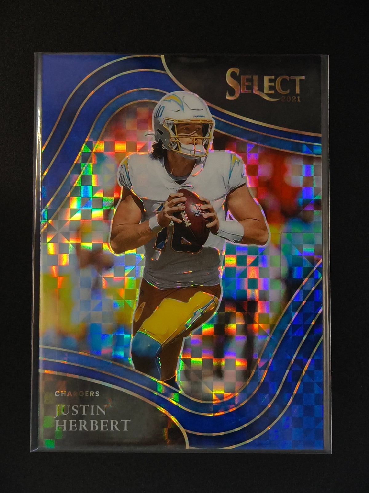 Justin Herbert 2021 Panini Select Football Field Level Blue Prizm 25/49 [eric3