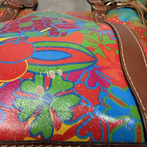 Patricia Nash Tropical Rainforest Tassel Pineapple Colorful Leather Bag - Picture 14 of 16