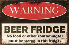 Aluminum Metal Sign Funny Beer Fridge 8x12 Rectangle Weatherproof Sign