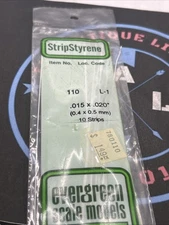 Evergreen Scale. Polystyrene Strips. 14" 110 .015 X .020 (10)