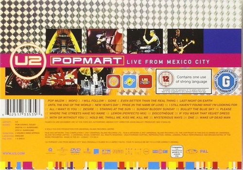 Popmart Live From Mexico City (DVD) U2 David Mallet - Imagen 2 de 2