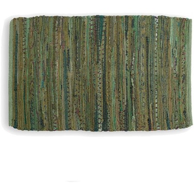 Multicolor Handwoven Area Rug 20x31.5 Olive Green