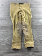 Dublin Pull-On Riding Pants Youth C14 Suede Knee Breeches Tan Khaki Equestrian