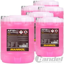 6x 10 LITER MANNOL AF12+G12+ ROSA/ROT bis -40°C KÜHLERFROSTSCHUTZ passend für VW