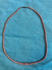 Antique Coral Graduated Bead Necklace 23", gold clasp, Salmon Pink