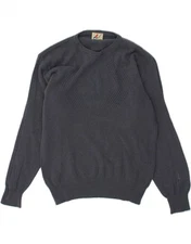 VINTAGE Womens Crew Neck Jumper Sweater Small Grey Angora AU27