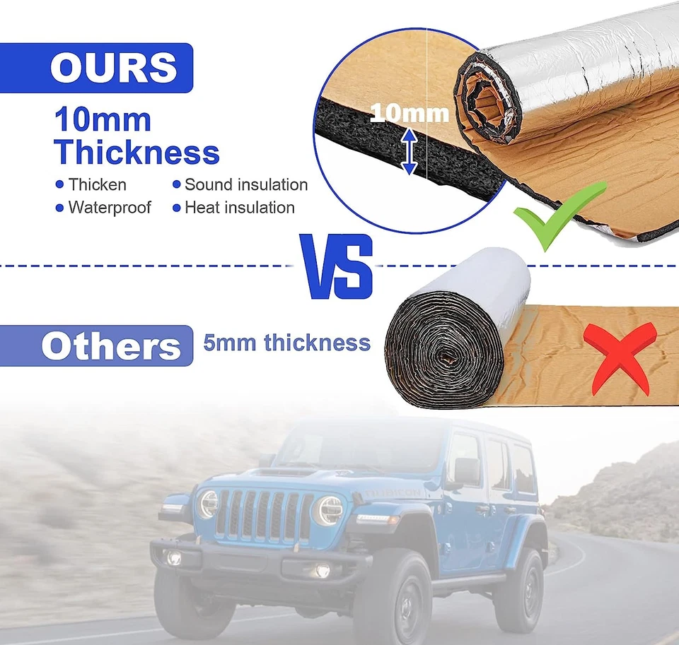 Self-adhesive Fireproof Sound Deadener Heat Insulation Mat For Car Hood Engine Foto 3 de 4