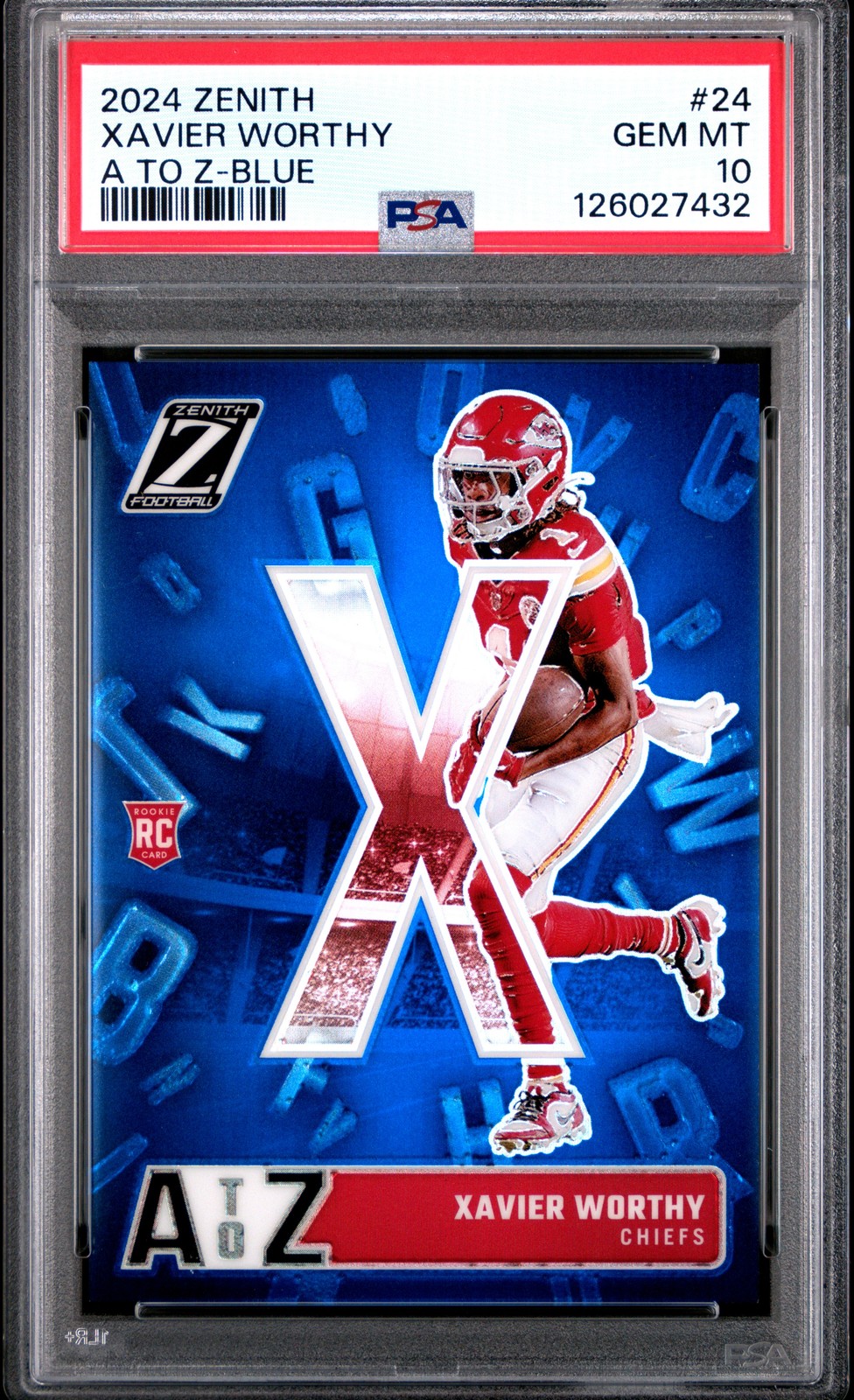 Xavier Worthy Panini Zenith A to Z #24 Blue