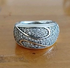 Schlangen Pavé Ring 925 Sterling Silber massiv Gr.57/58