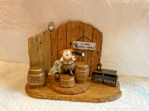 Wee Forest Folk Special Small World Chris-Mouser Columbus with 1492 WFF Display