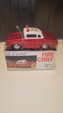 Vintage Fire Chief Tin Friction Car - Siren Sound China Chef De Pompiers MF714