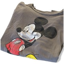 Disney Mickey Mouse Grey T-Shirt Unisex Size Extra Large XL Short Sleeve Cotton