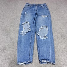 Wild Fable High Rise Mom Jean Blue Distressed Pockets Size 2