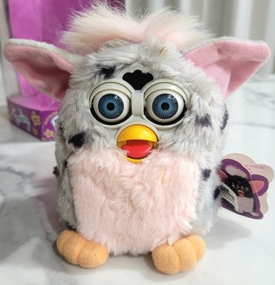 LOOK!! 1998 Tiger 1st Edition Furby - Model 70-800 Pink/Gray- New In Damaged Box