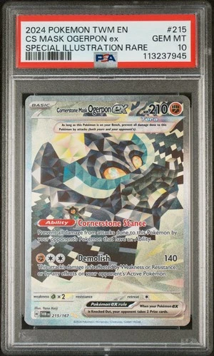 Pokemon Cornerstone Mask Ogerpon EX 215/167 Special Illustration Rare PSA 10