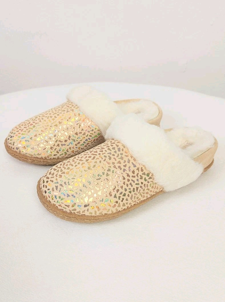 PANTOFOLA D’ORO Sorel Youth Nakisha Slide II ciabatte bambini taglia 1 scarpe bambina oro ceramica marrone