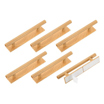#ad 6pcs Self Stick Push Pull Helper 6quot; Round Cabinet Handle Light Wood Grain $17.25