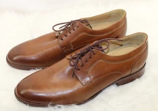 MEN'S JOHNSTON JOHNSON & MURPHY SZ 12 US DRESS SHOES BROWN LEATHER NEW OXFORD
