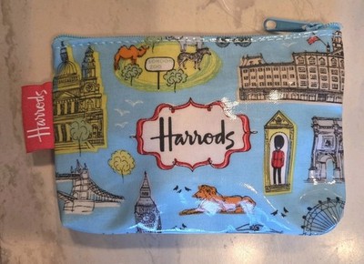 HARRODS London City  Landmarks Colorful  Zipper Pouch Cosmetic Bag Case NWOT New