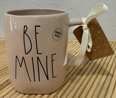 Rae Dunn Artisan Collection 202  Be Mine'' Light Pink Heart Shaped Handle Mug