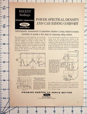 Vintage 1960s Ford Research Article Car Riding Comfort Ephemera Page