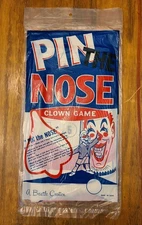 Vintage Beistle Pin the Nose Clown Party Game Blindfolds and Noses Included