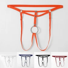 Red/Black/Blue/White/Orange Men's G String Underwear Crotchless Panties