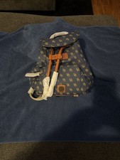Dooney And Bourke Backpack Purse Navy Blue And Brown