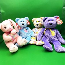 Ty Beanie Babies Easter Bears Bunny Lot of 4 Beanbag Plush Stuffed Animal Toys