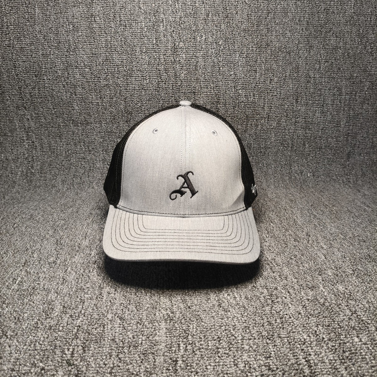 '47 Brand White/Black Trucker Snapback Hat A Logo Adjustable