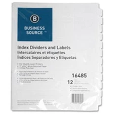 Business Source Customize Index Divider - 12 X Divider - Print-on - 25 / Box -
