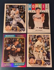 (4) Joey Wiemer 2023 Heritage Chrome PURPLE REFRACTOR Rookie Card #636 Nationals