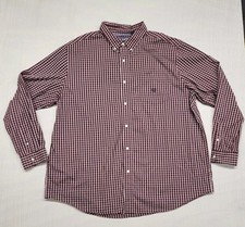 Chaps Ralph Lauren Dress Shirt Brown Plaid Easy Care Mens Size 3XB 3XL Big