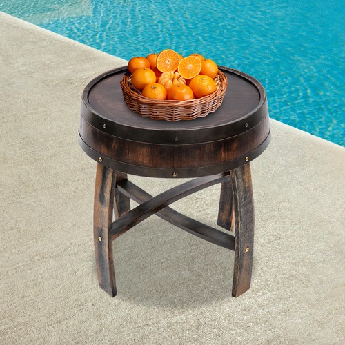 Barrel-style End Table, Round Barrel-style Side Table, Home Tea Table 50kg Load - Picture 19 of 24