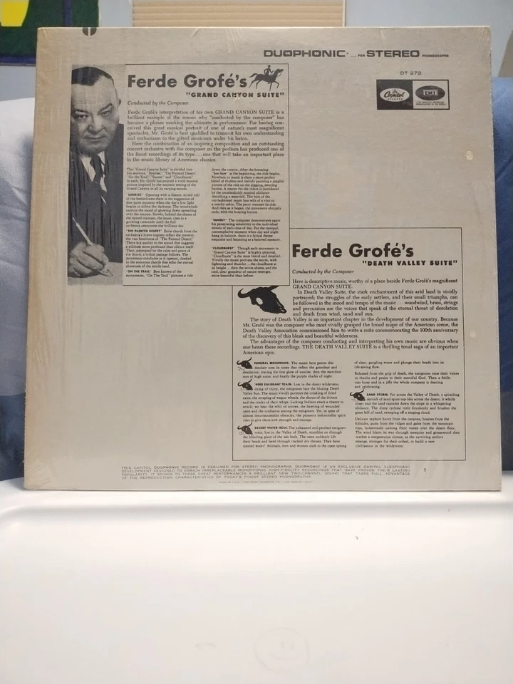 FERDE GROFE Grand Canyon/Death Valley Suite SCARCE CAPITOL DUOPHONIC STEREO LP Foto 3 de 4