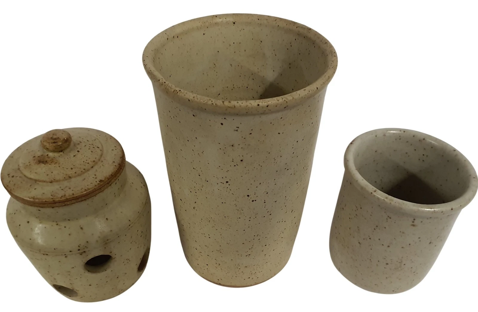 2 Vintage Ceramic Pots/Vases and a Vintage Ceramic Butter Keeper/Dish