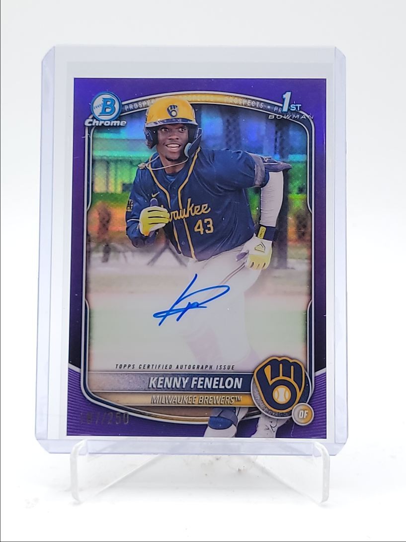 KENNY FENELON 2025 BOWMAN CHROME 1ST PURPLE REFRACTOR AUTO /250 Q4115