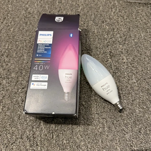 Philips Hue White and Color Ambiance 40w 450 lumen E12 Bulb - TESTED