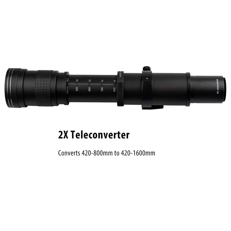  Por Manual Zoom Super Telephoto Lens 420-800mm F8.3-16 with 2X Teleconverter  - Image 4 of 4