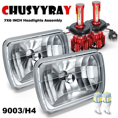 Pair 5x7'' 7X6'' LED Headlights For 1999-2010 Ford F250 F350 F450 F550 Super Duty