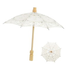 1Pc Mini Vintage Lace Parasol Umbrella Beige Lace Umbrella Wedding Bridal Pho...