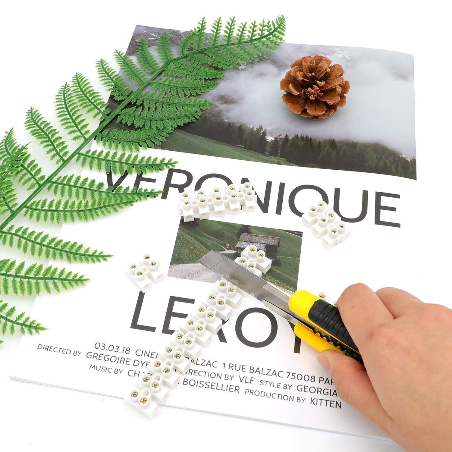 12 Position Terminal Block Set White Flame Retardant For Power Supply Cables