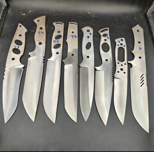 LOT OF 8 CUSTOM HANDMADE D2 TOOL STEEL BLANK BLADES FOR KNIFE MAKING SUPPLIES - 第 1/1 張圖片