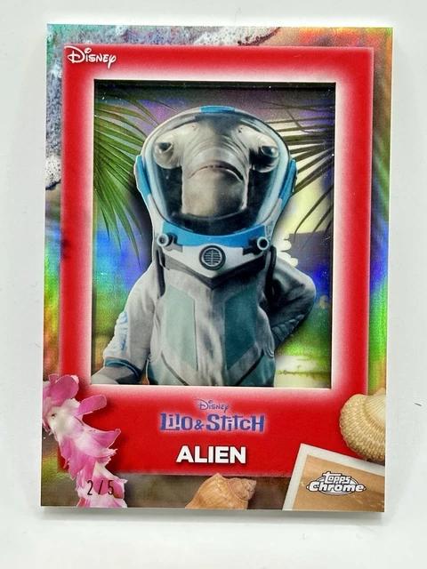 2026 Topps Chrome Disney Lilo And Stitch Shadowback Alien Red /5 SSP RARE #LS-5