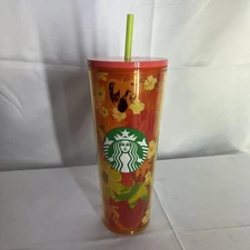 New Starbucks Strawberry & Flowers Tumbler Travel Cold Cup Venti Summer 2022