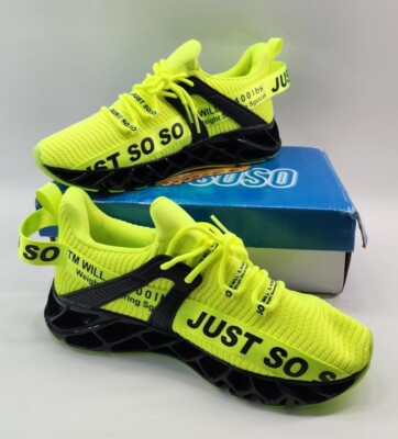 Umyogo Mens MS0904 Just So Fluorescent Green Running Shoes Size