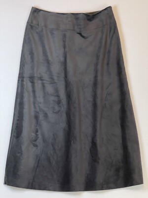 Jupe Midi Sigrid Olsen En Simili Cuir Vert Olive - Taille 6, Doublée - Occasion Très Bon État