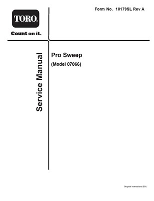 TORO Pro Sweep Model 07066 SERVICE Manual Printed Coil Bound